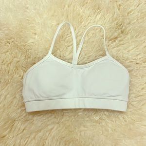 White lululemon Y sports bra